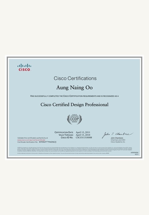 Cisco Certified Design Professional certificate thumbnail