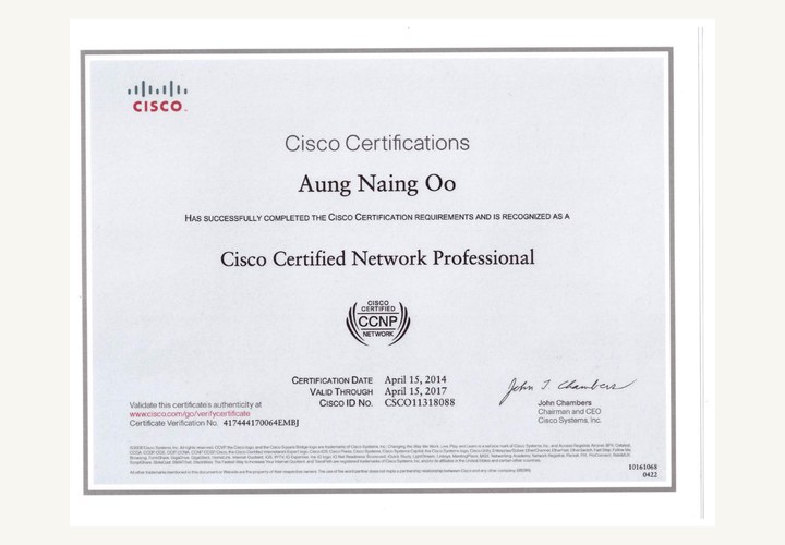 Cisco Certified Network Professional certificate thumbnail