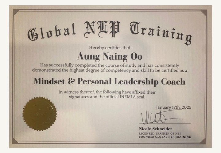 Mindset and Personal Leadership Coach certificate thumbnail